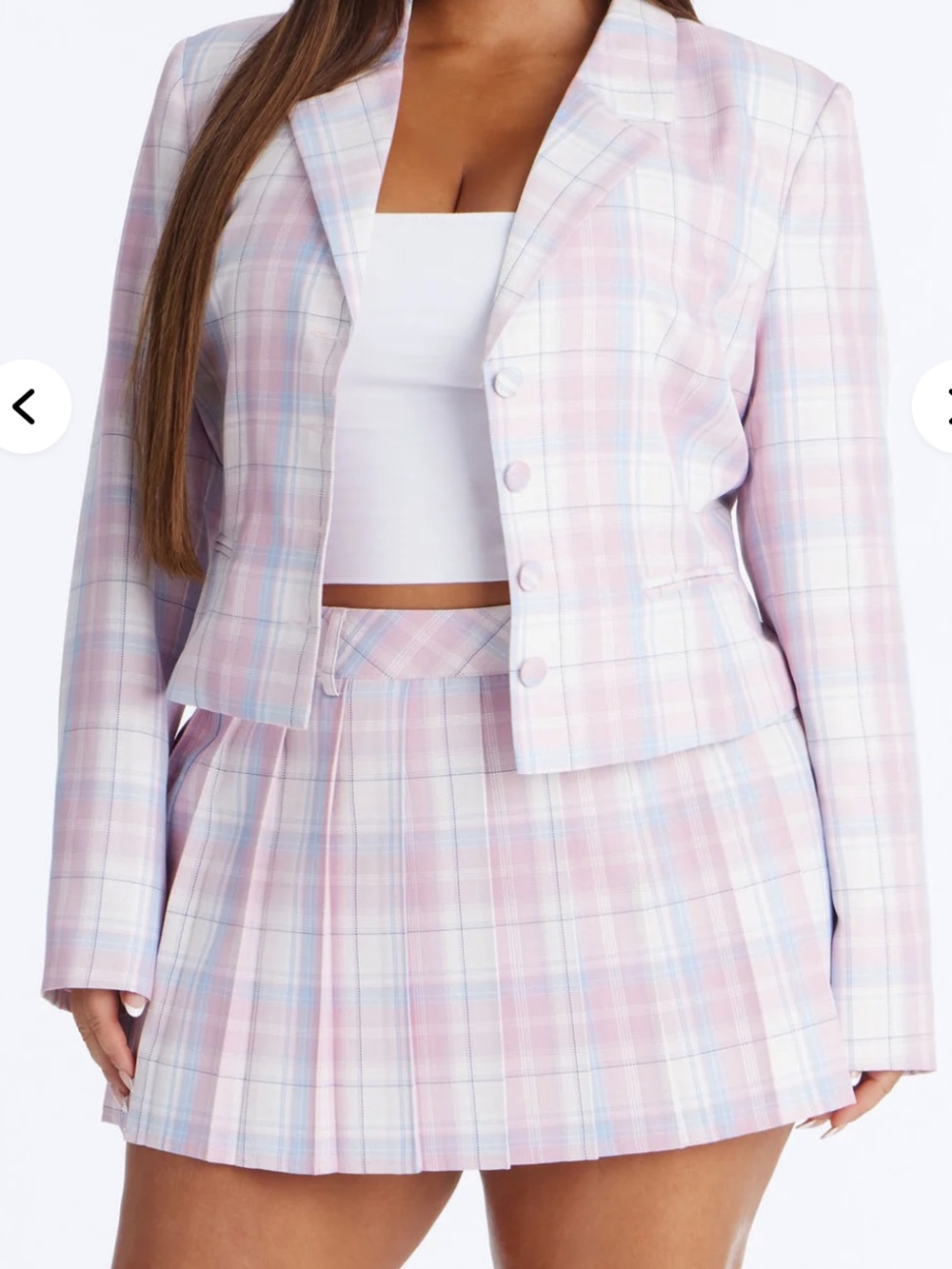 Fashion Nova Charmed Twill Plaid Pleated Mini Skirt - Pink/combo Size 2X NWT!